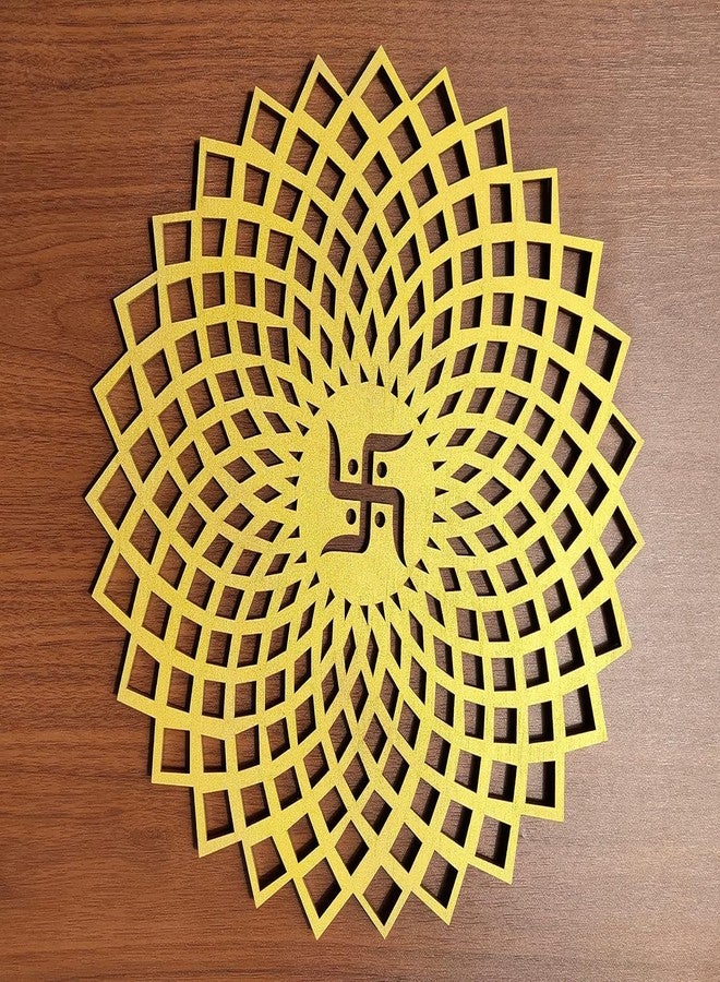 MAYUMI DECOR - SPIRITUAL SWASTIK CHAKRA - Decorative MDF Wooden Spiritual Chakra for Positive Energy, Peace, Prosperity & Good Luck (40CM x 40CM, SWASTIK CHAKRA) - Image 1